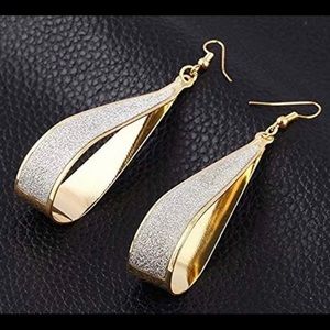 Crystal Scrub Water Drop Hook Dangle Earrings